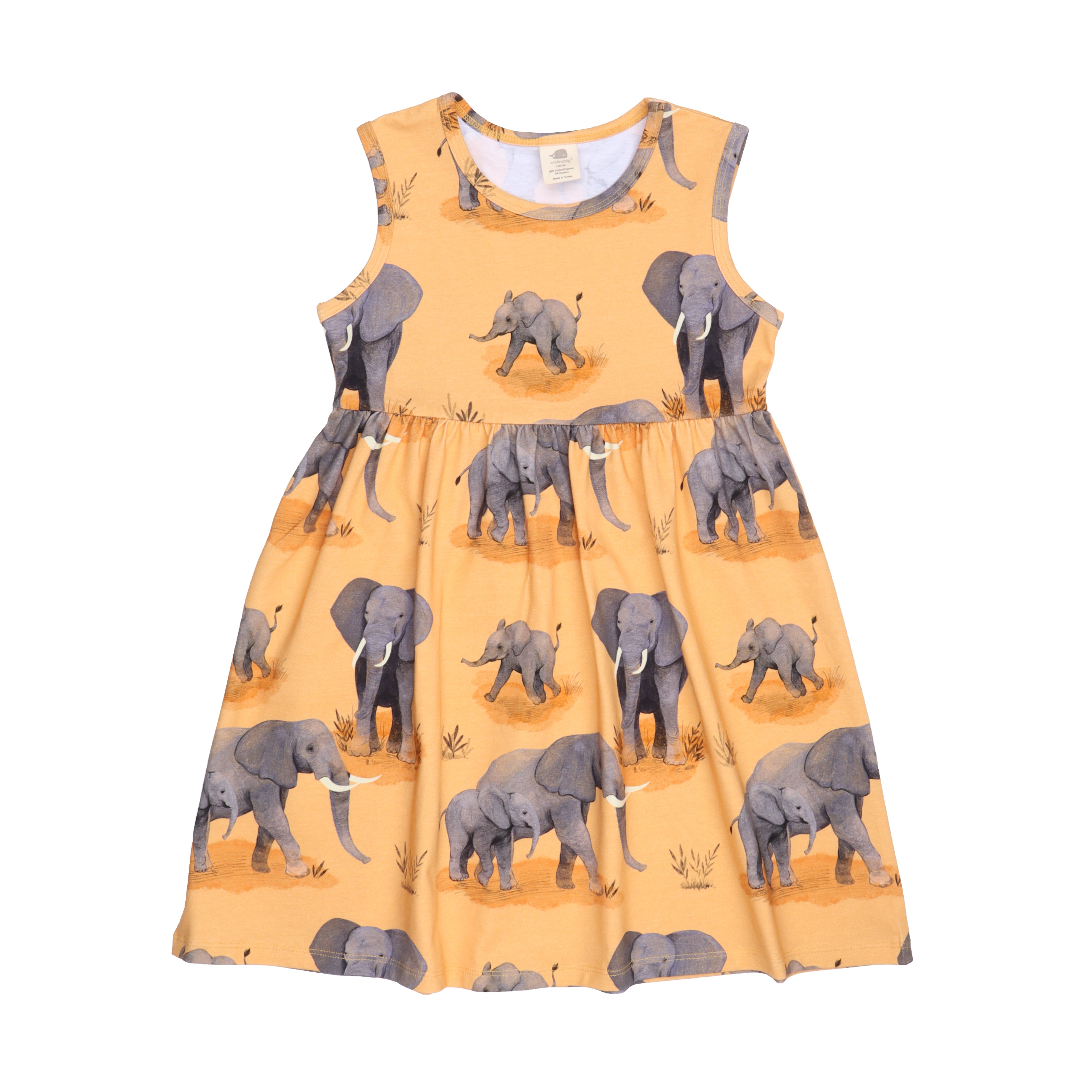 Walkiddy Dress Sleeveless Elephant Family