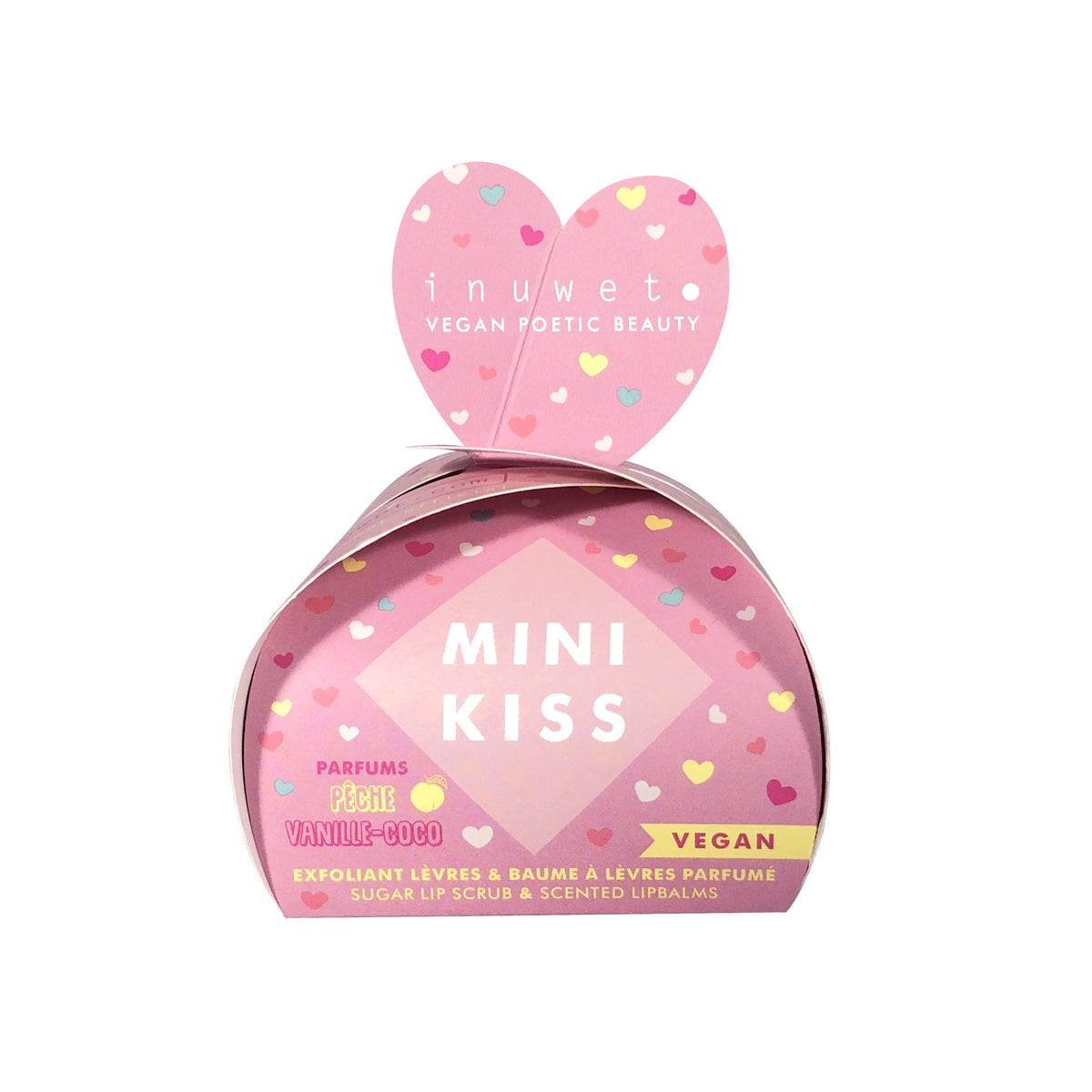 INUWET Mini Kiss Gift Set - Peach Lip scrub & Coco Vanilla Lip Balm