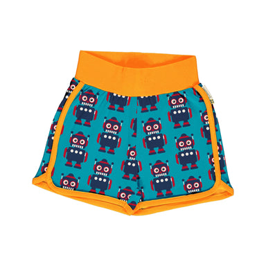 Maxomorra Runner Shorts Classic Robot,little-tiger-togs.