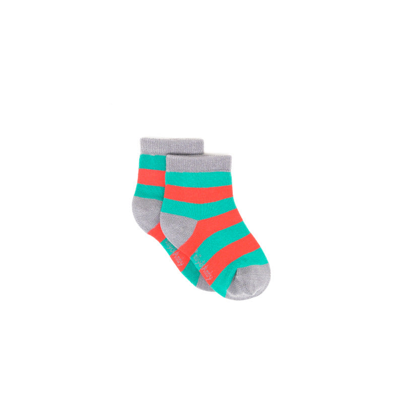 Polly & Andy Baby Socks Green/Red Stripe