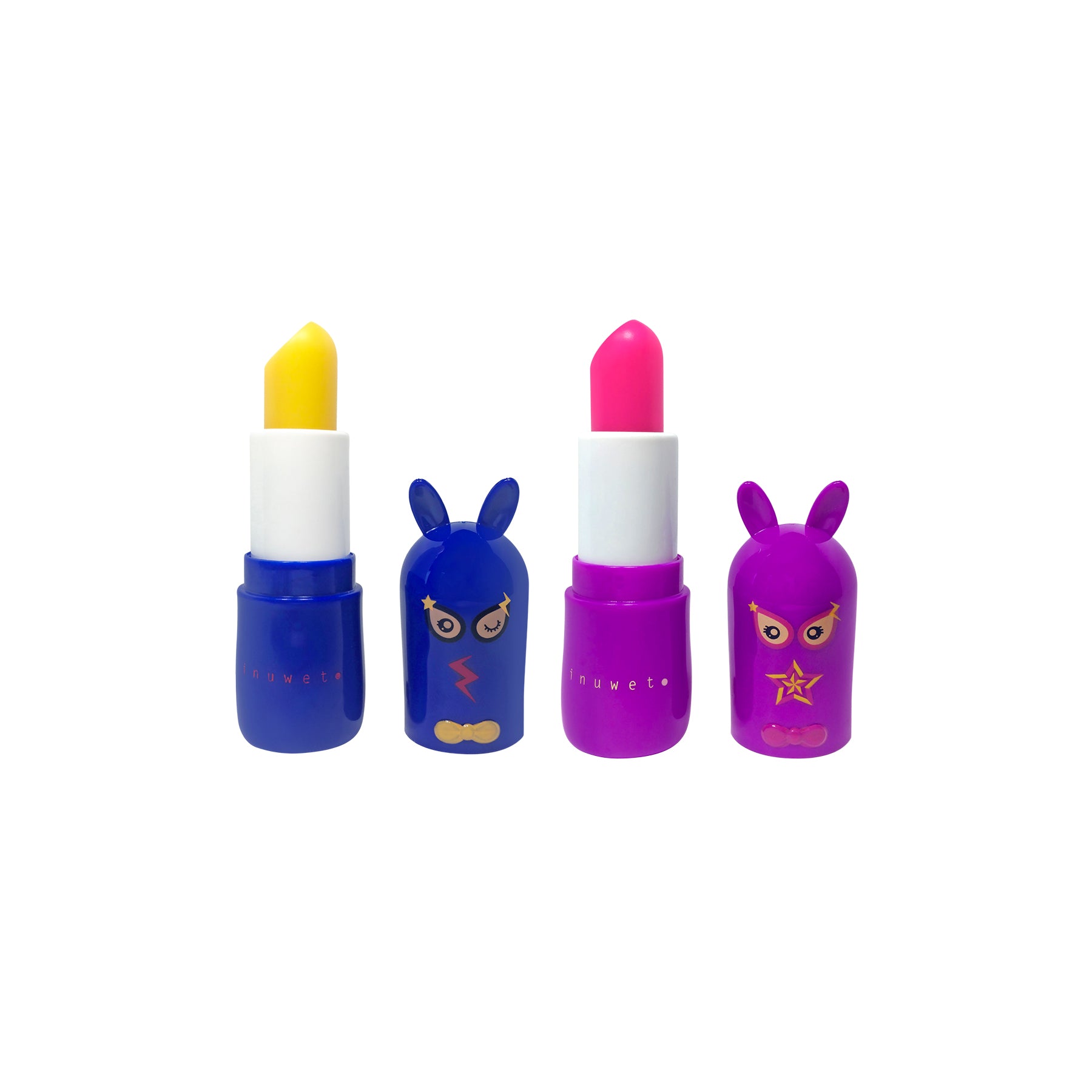 INUWET Bunny Lip Balm Superhero Duo Gift Set - Raspberry & Kiwi