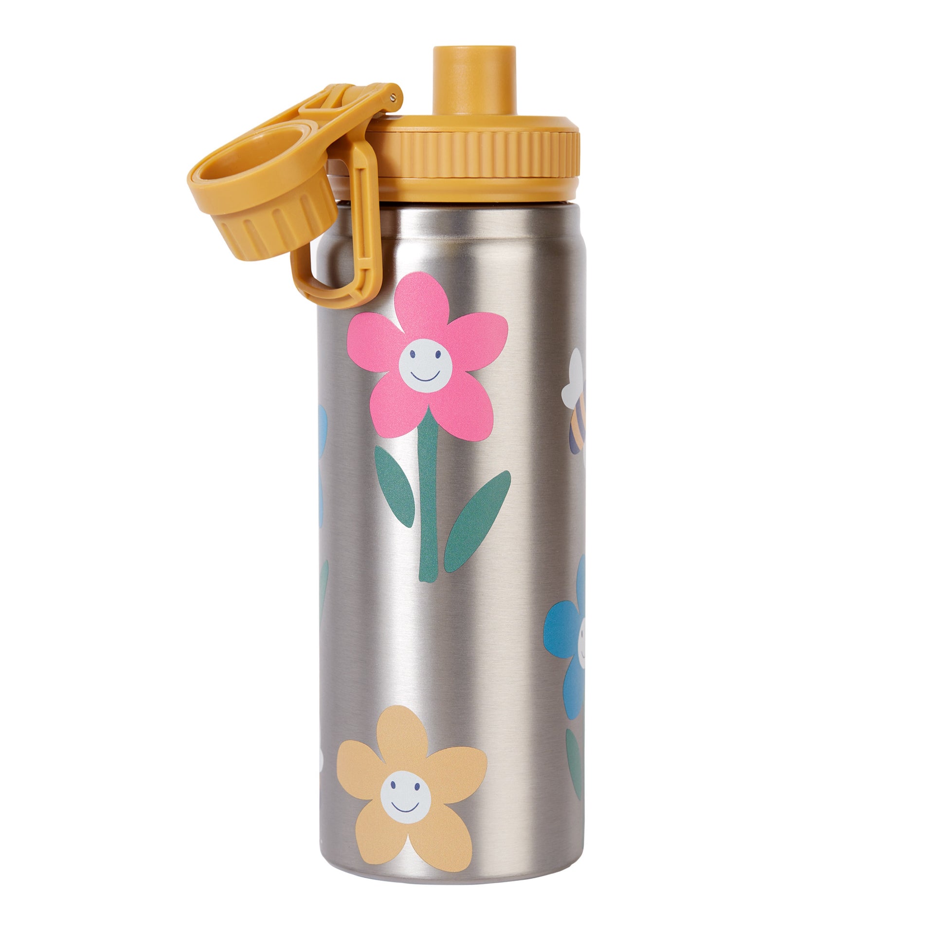 Frugi Insulated Water Bottle Fun Flowers