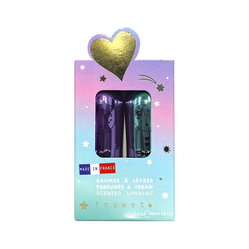 INUWET Bunny Lip Balm Metal Duo Gift Set - Blackcurrant & Cupcake