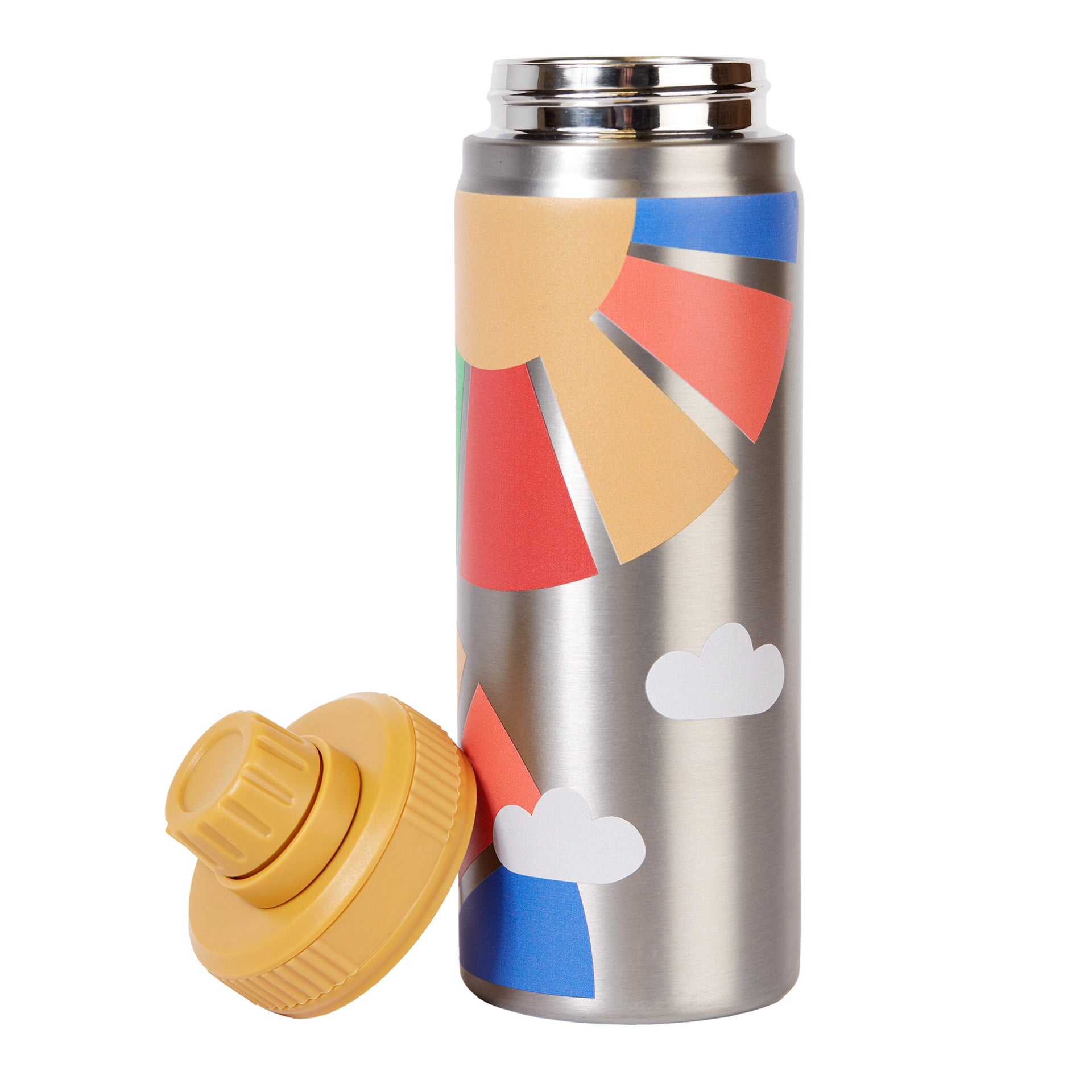 Frugi Insulated Water Bottle Rainbow Skies