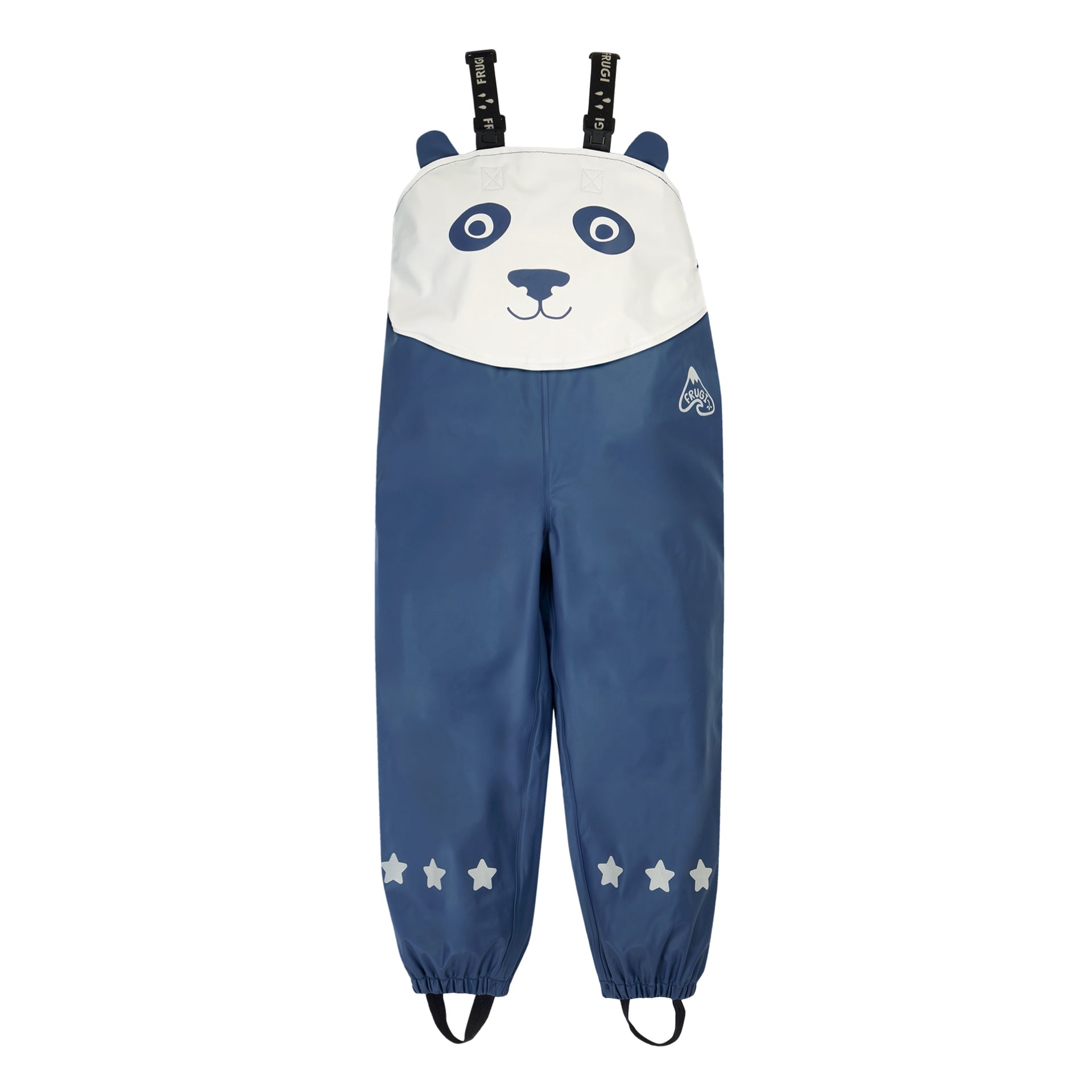 Frugi Character Puddle Buster Trousers Navy Blue Panda
