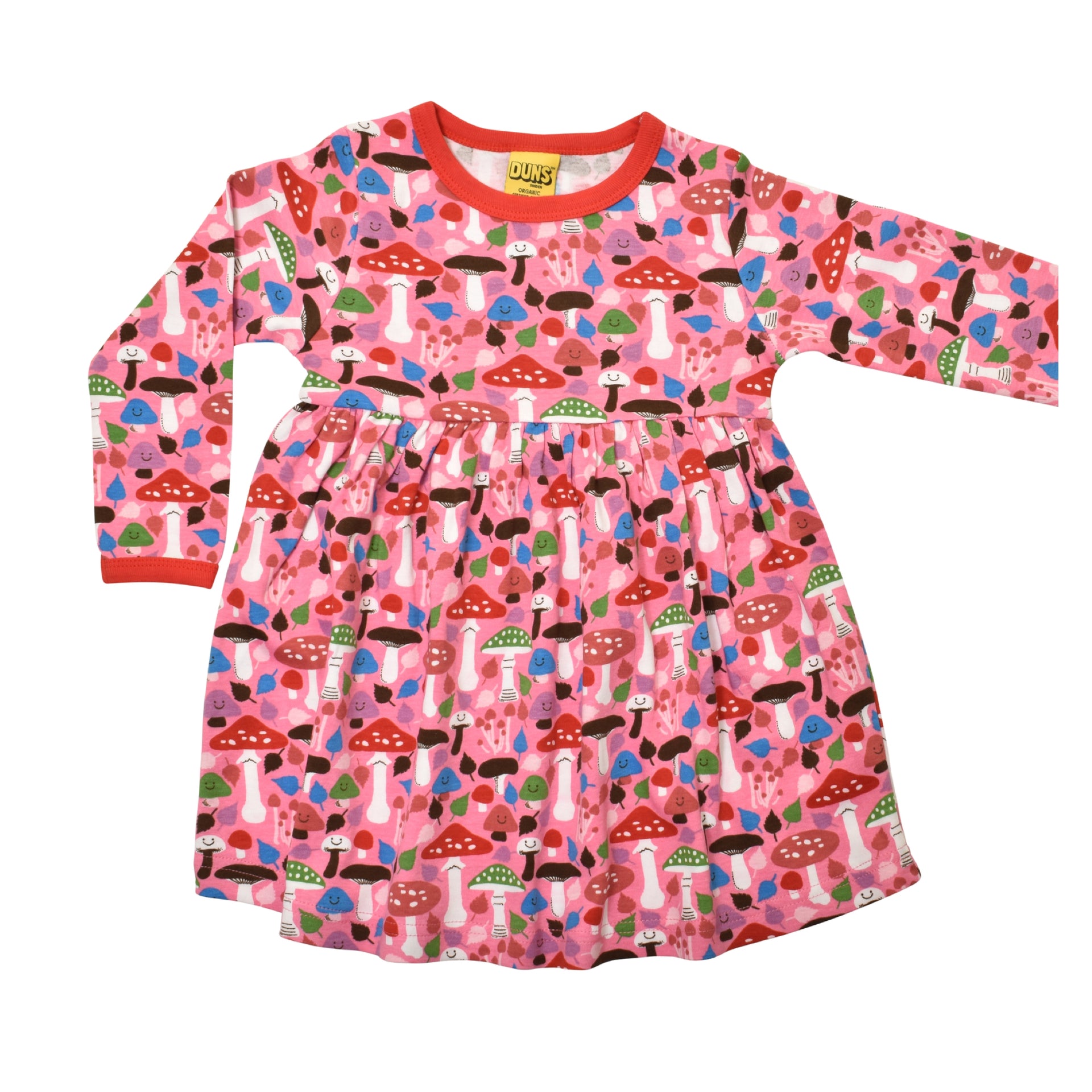 DUNS Sweden Dress Twirly LS Mushrooms Pink