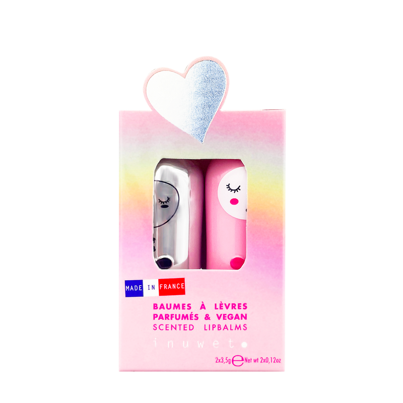 INUWET Bunny Lip Balm Chloe Duo Gift Set - Strawberry & Coconut