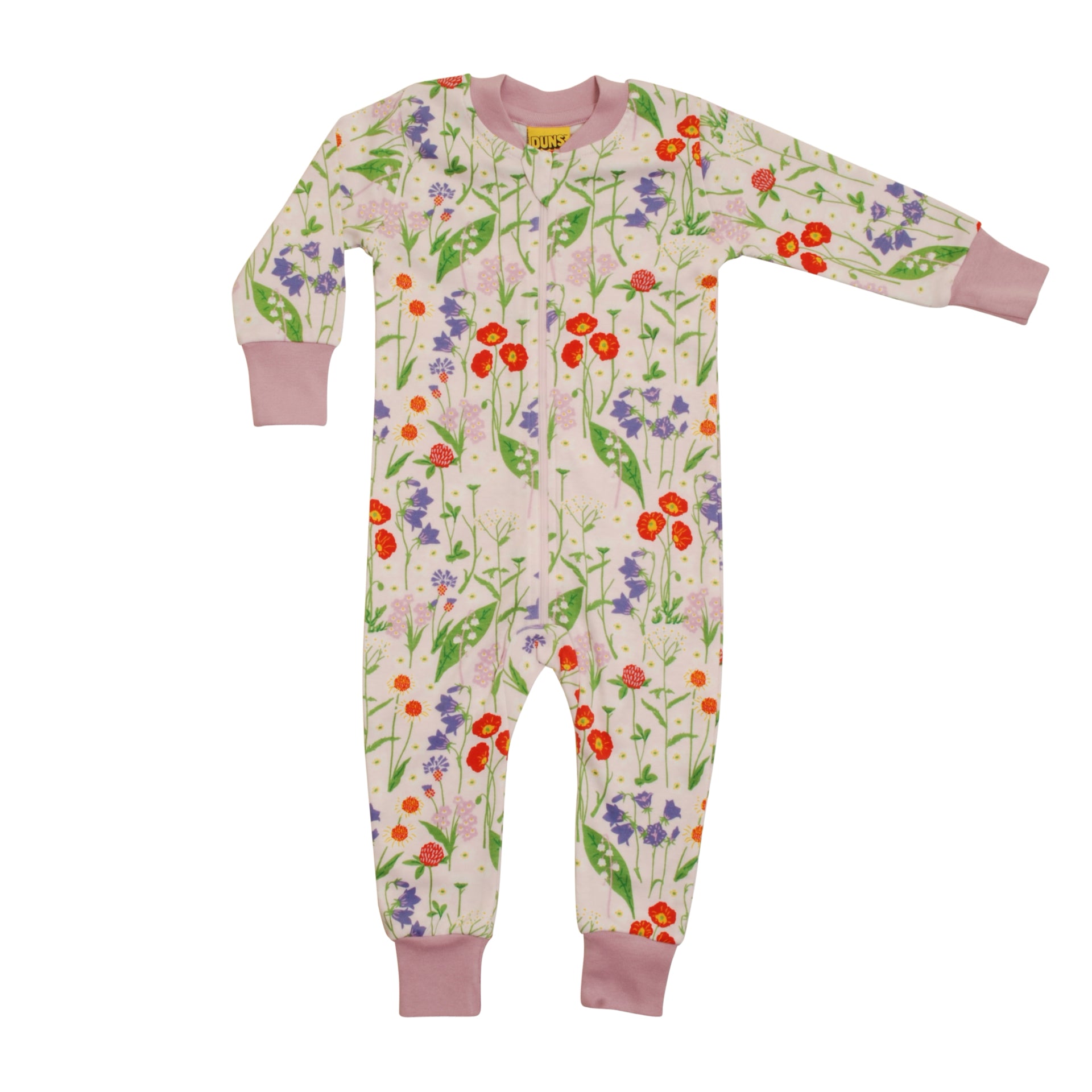 DUNS Sweden Zipsuit Mid Summer Flower Pink