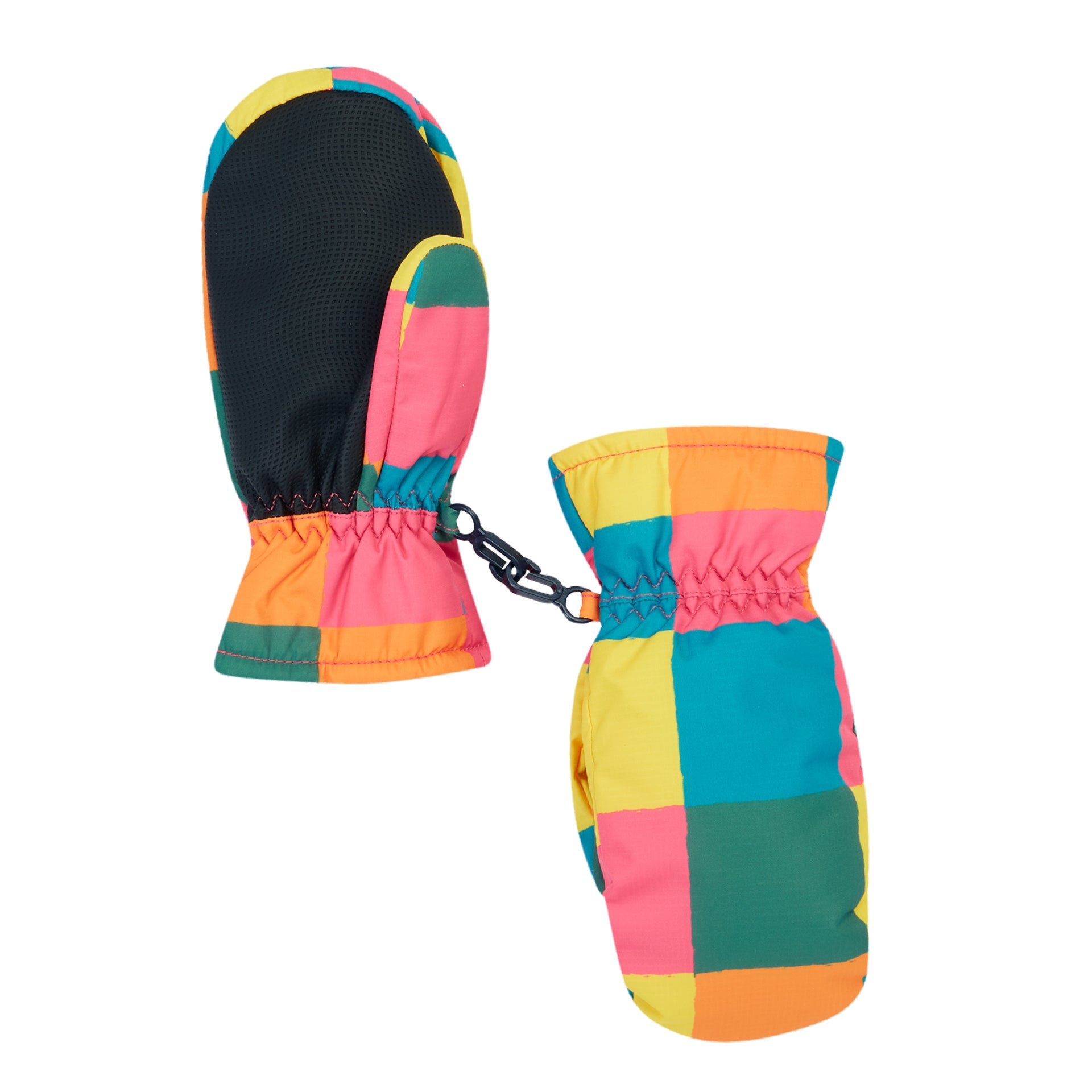 Frugi Snow & Ski Mittens Rainbow Check