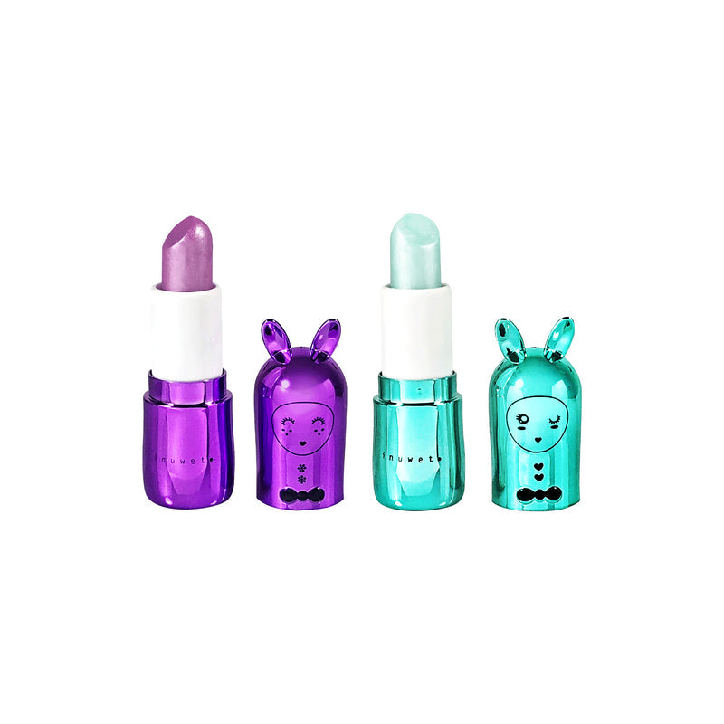 INUWET Bunny Lip Balm Metal Duo Gift Set - Blackcurrant & Cupcake