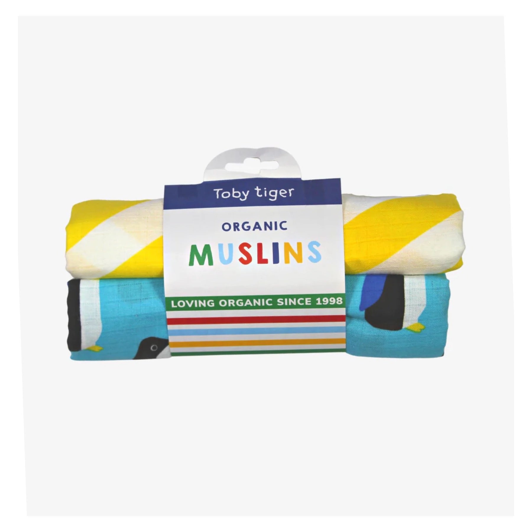 Toby Tiger Muslins (2 Pack) Arctic