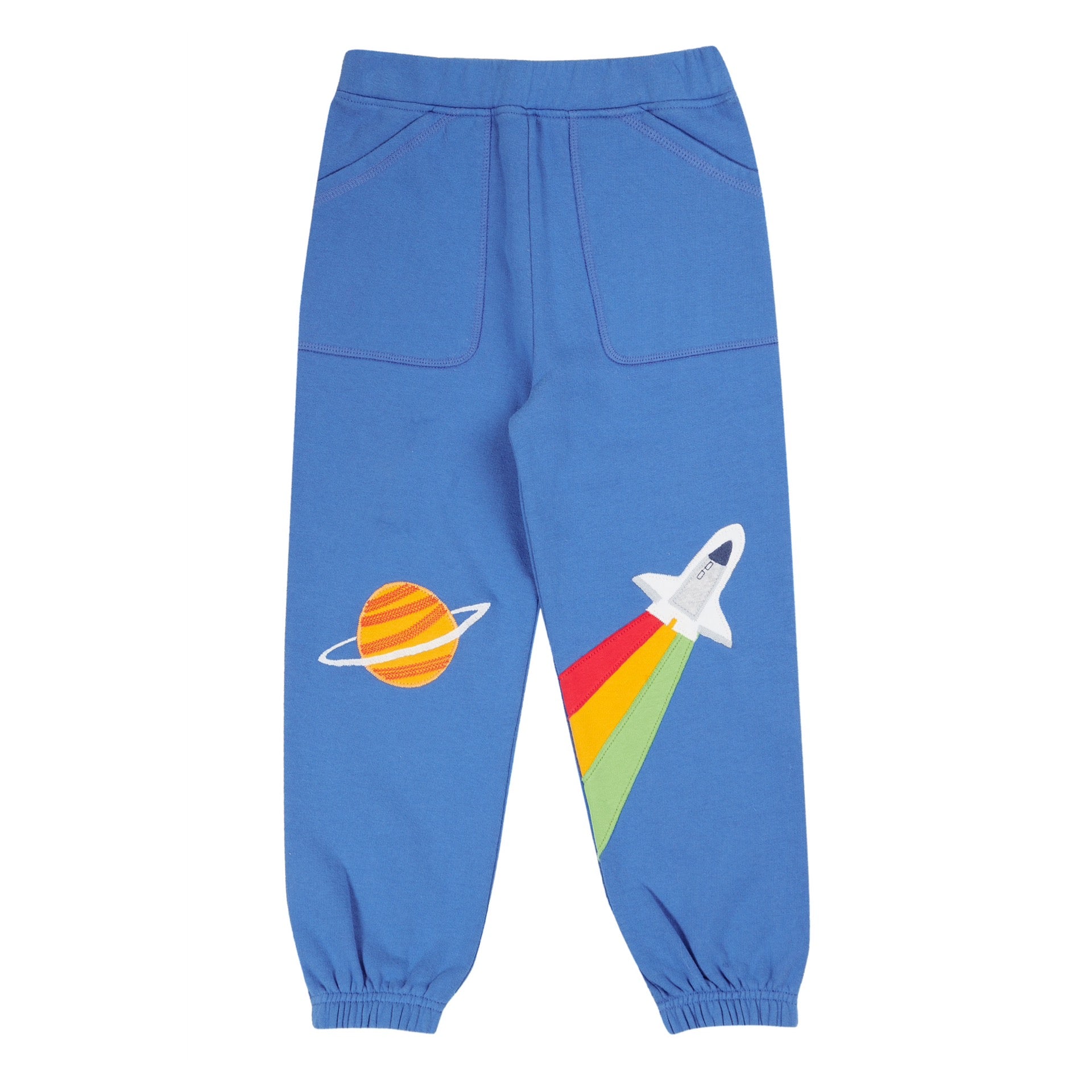 Frugi Malpas Applique Joggers Blue Tang / Rocket