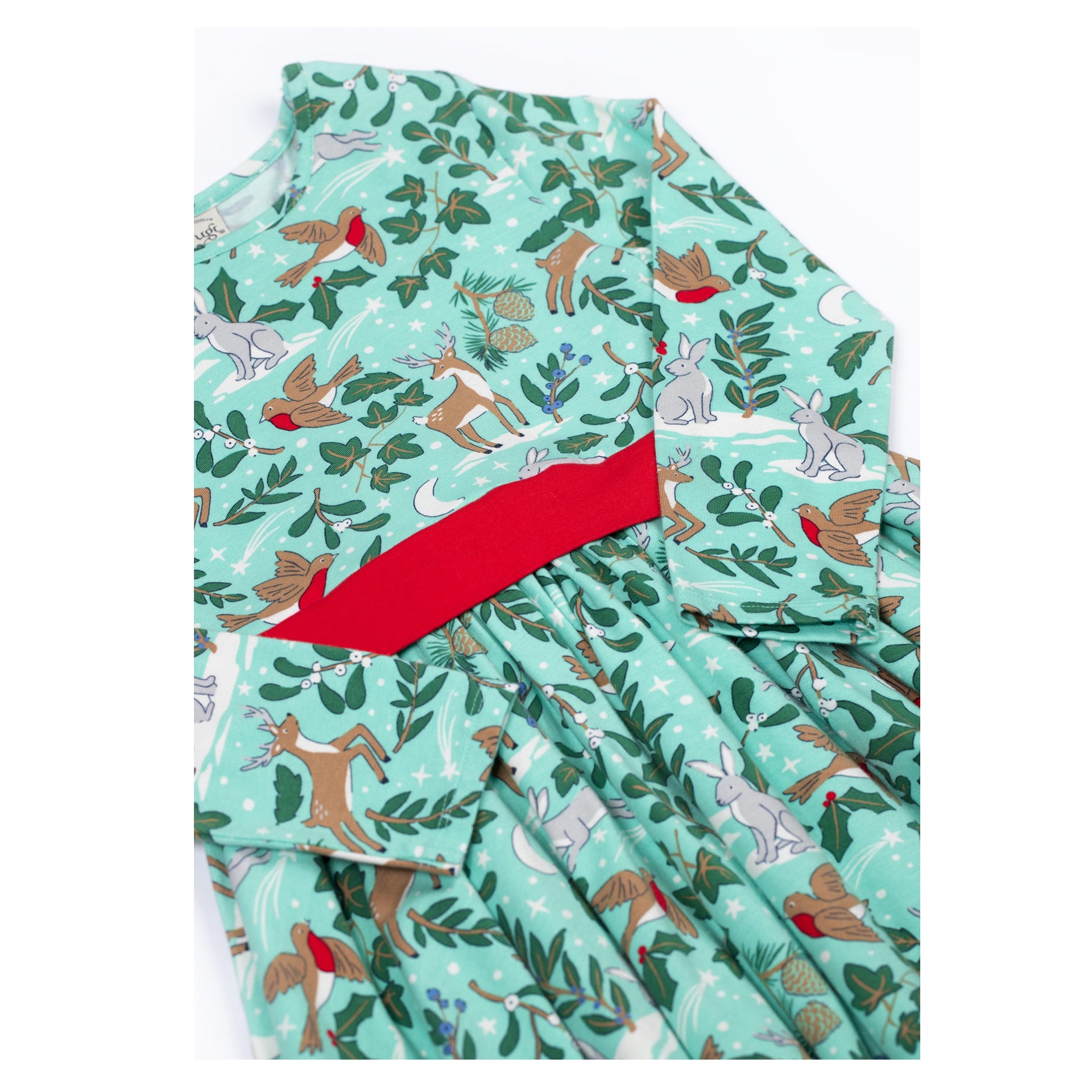 Frugi Party Skater Dress Festive Forest