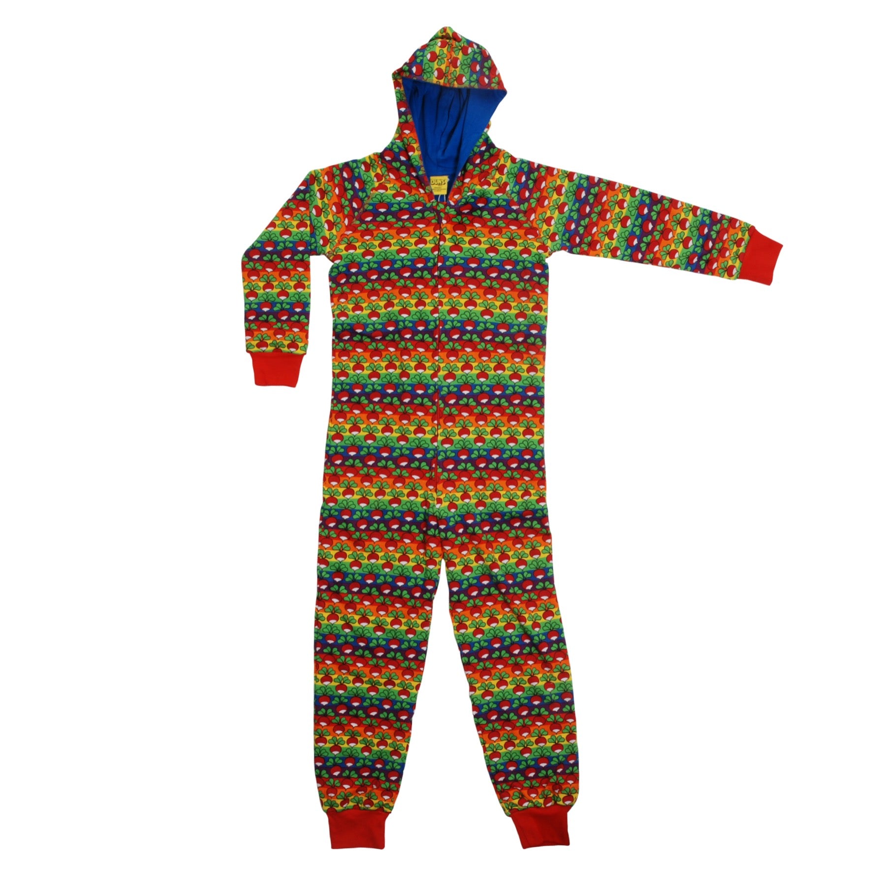 DUNS Sweden Lined Suit with Hood Radish Rainbow Stripe