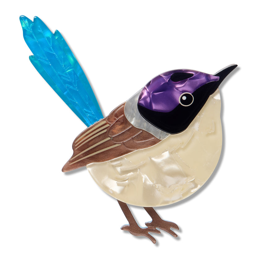 Erstwilder Purple-Crowned Fairy Wren Brooch