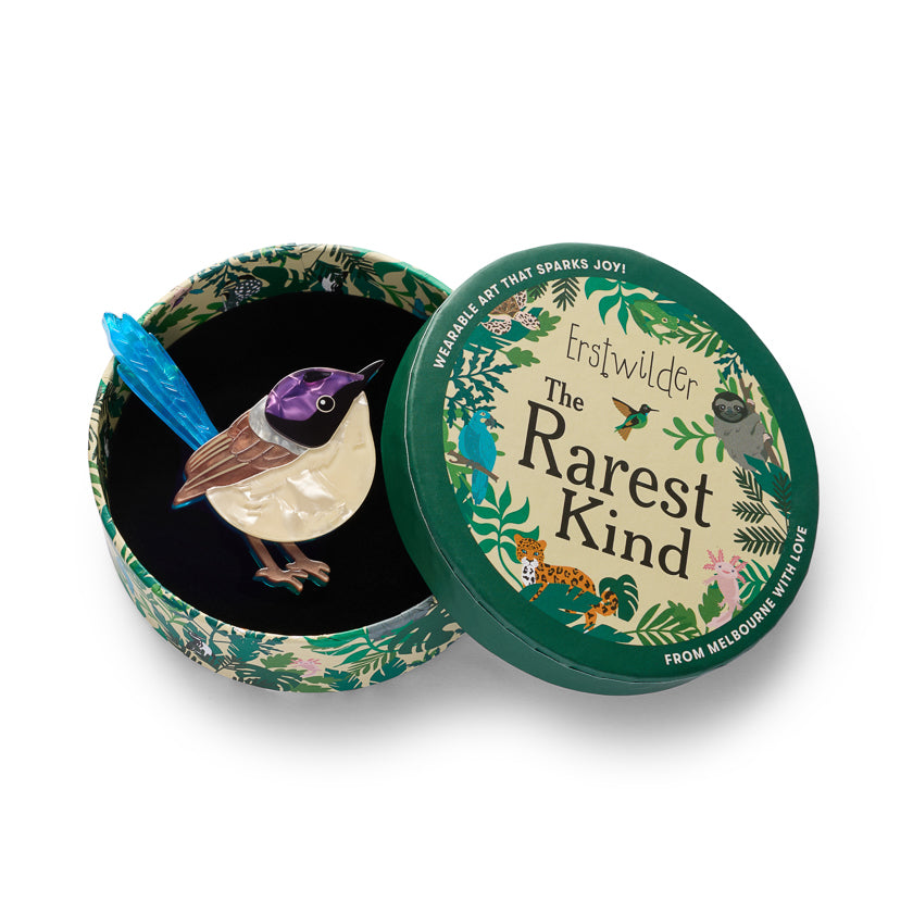 Erstwilder Purple-Crowned Fairy Wren Brooch