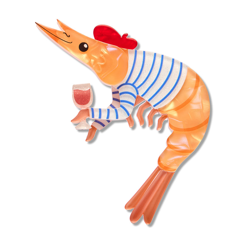 Erstwilder Pascal the Parisian Prawn Brooch