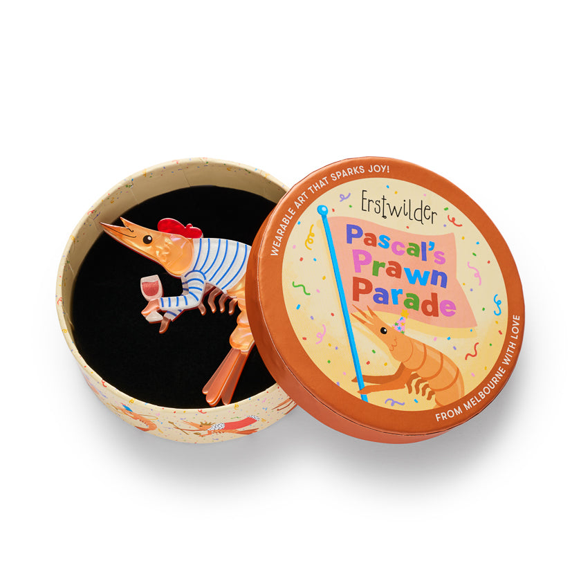 Erstwilder Pascal the Parisian Prawn Brooch
