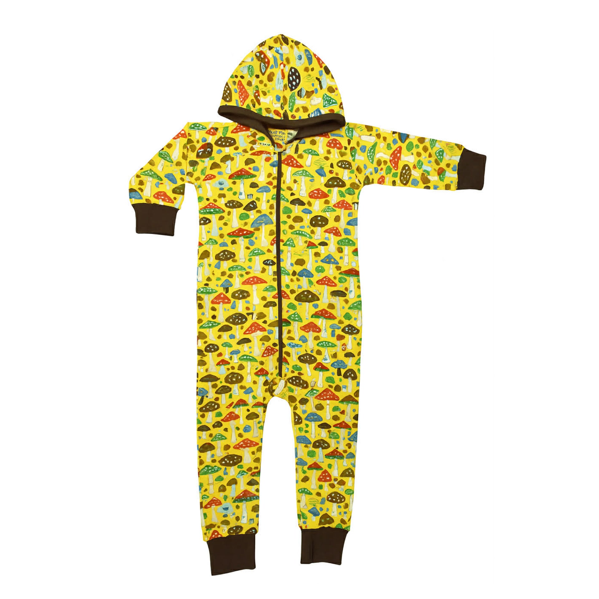 DUNS Sweden Lined Suit with Hood Mushrooms Yellow