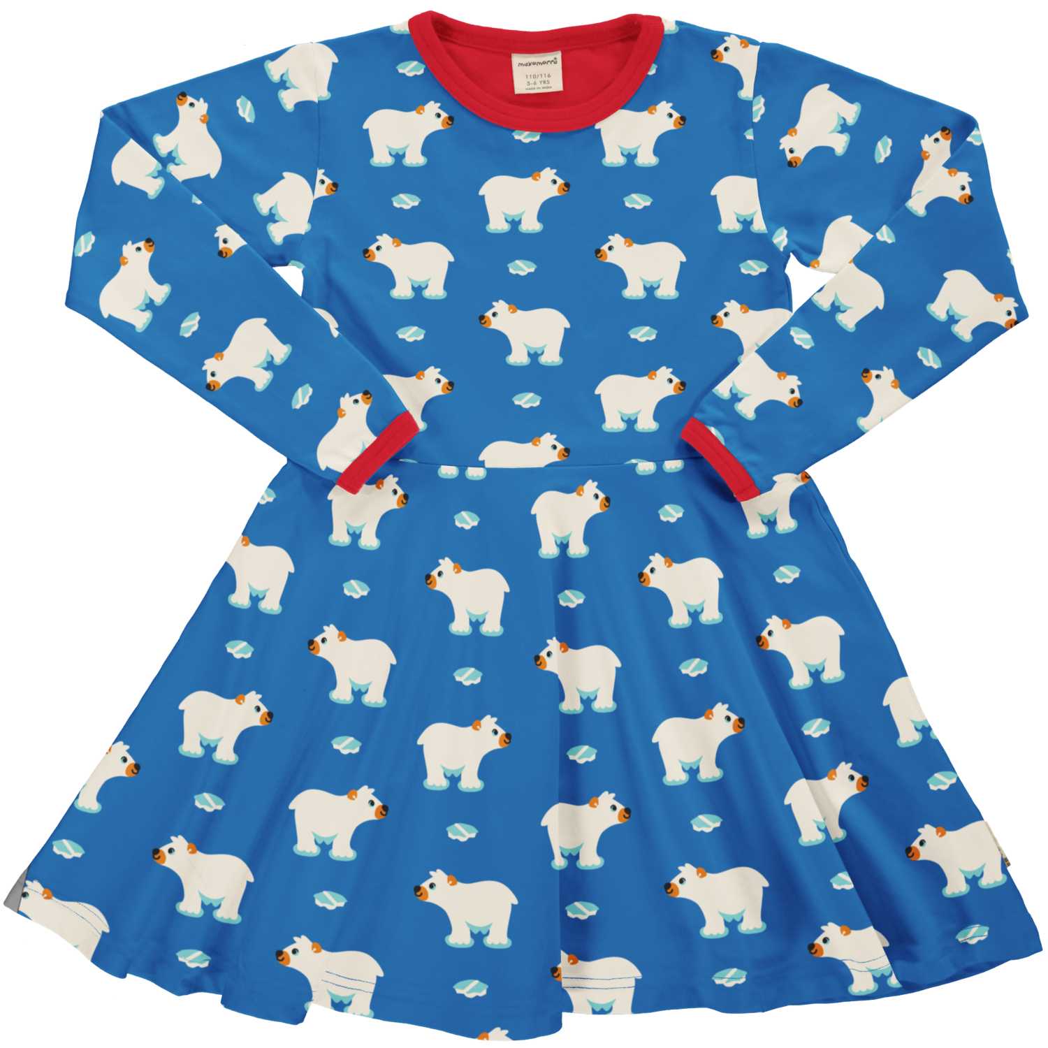 Maxomorra Dress Circle LS Ice Bear