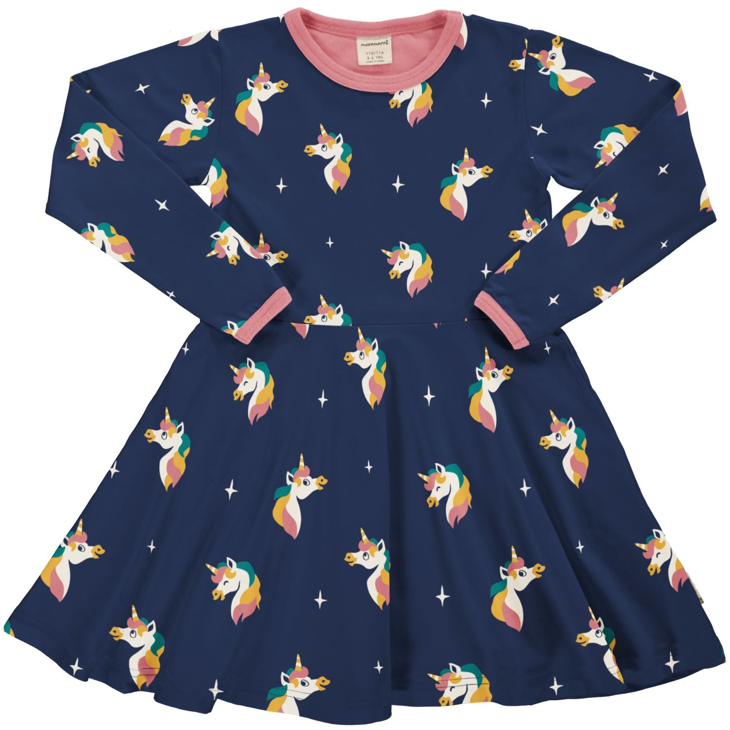 Maxomorra Dress Circle LS Unicorn