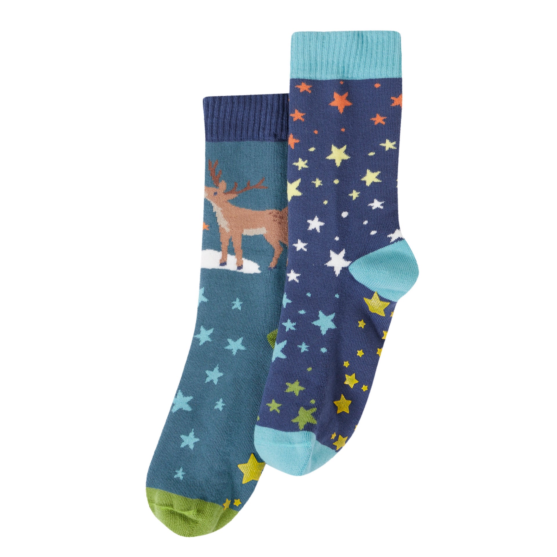 Frugi Great Grippy Sock 2 Pack Caribou Multipack
