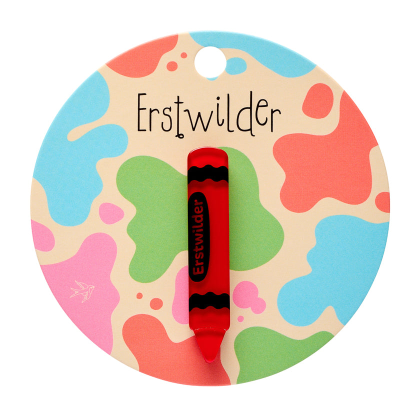 Erstwilder Crayon Red Simplified Mini Brooch