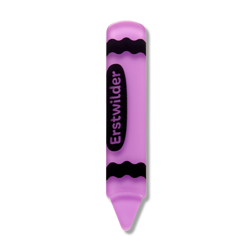 Erstwilder Crayon Purple Simplified Mini Brooch