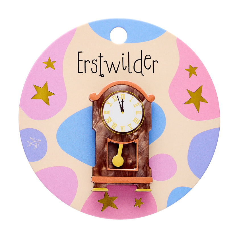 Erstwilder Clock Simplified Mini Brooch