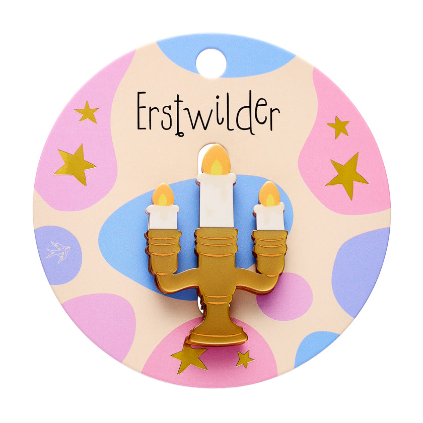 Erstwilder Candelabra Simplified Mini Brooch