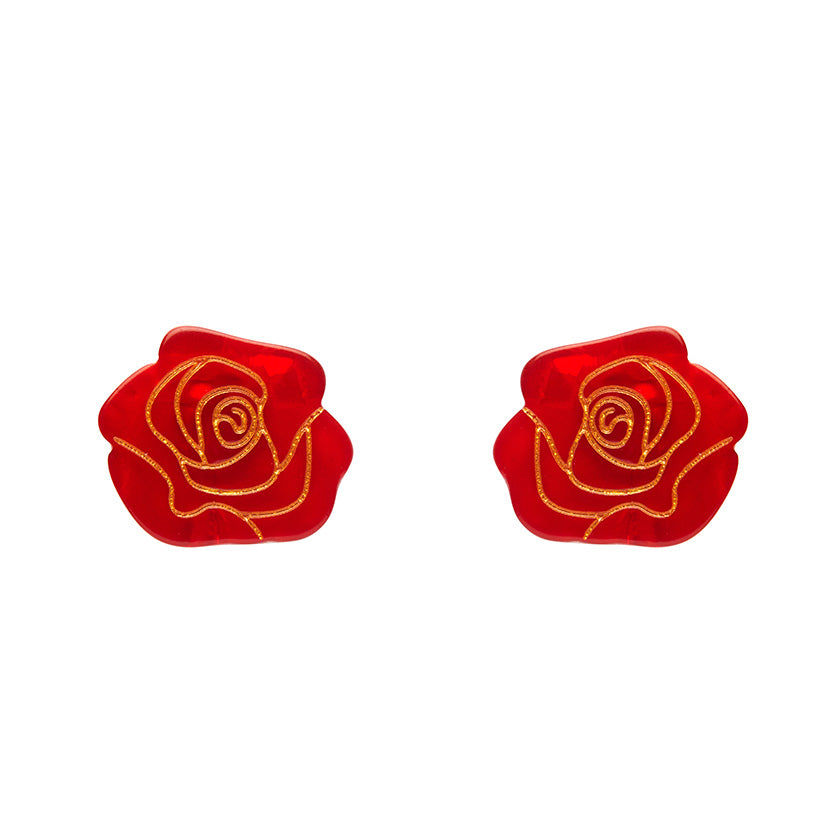 Erstwilder Eternal Rose Red Essential Stud Earrings