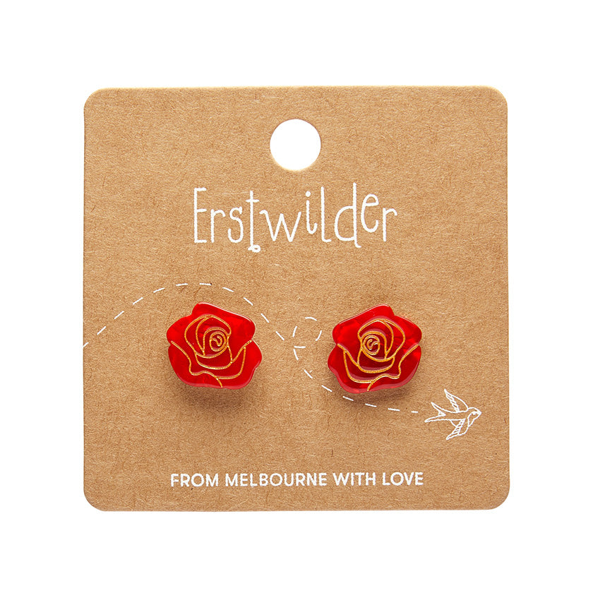 Erstwilder Eternal Rose Red Essential Stud Earrings