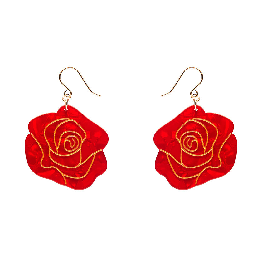 Erstwilder Eternal Rose Red Essential Drop Earrings