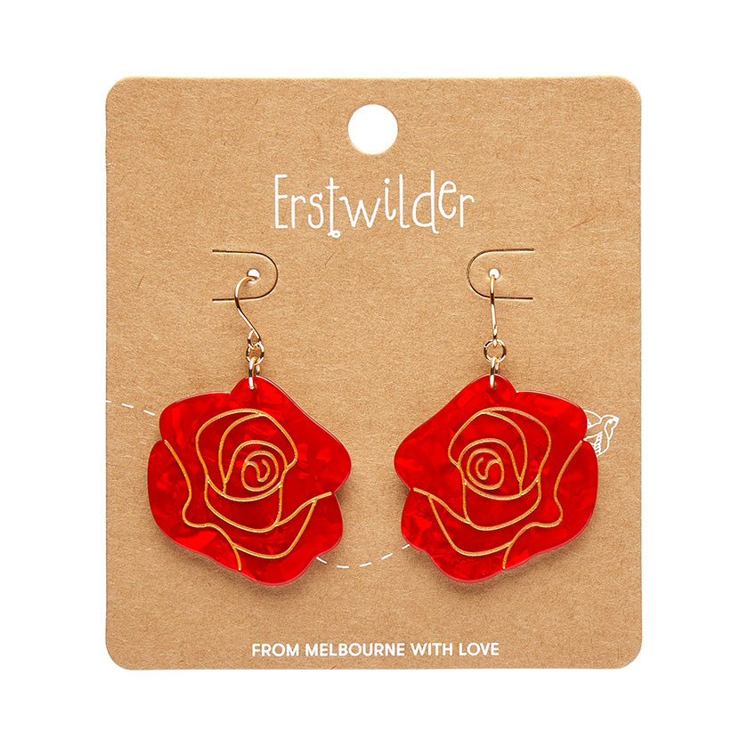 Erstwilder Eternal Rose Red Essential Drop Earrings