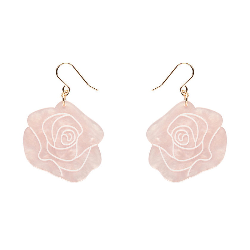 Erstwilder Eternal Rose Light Pink Essential Drop Earrings