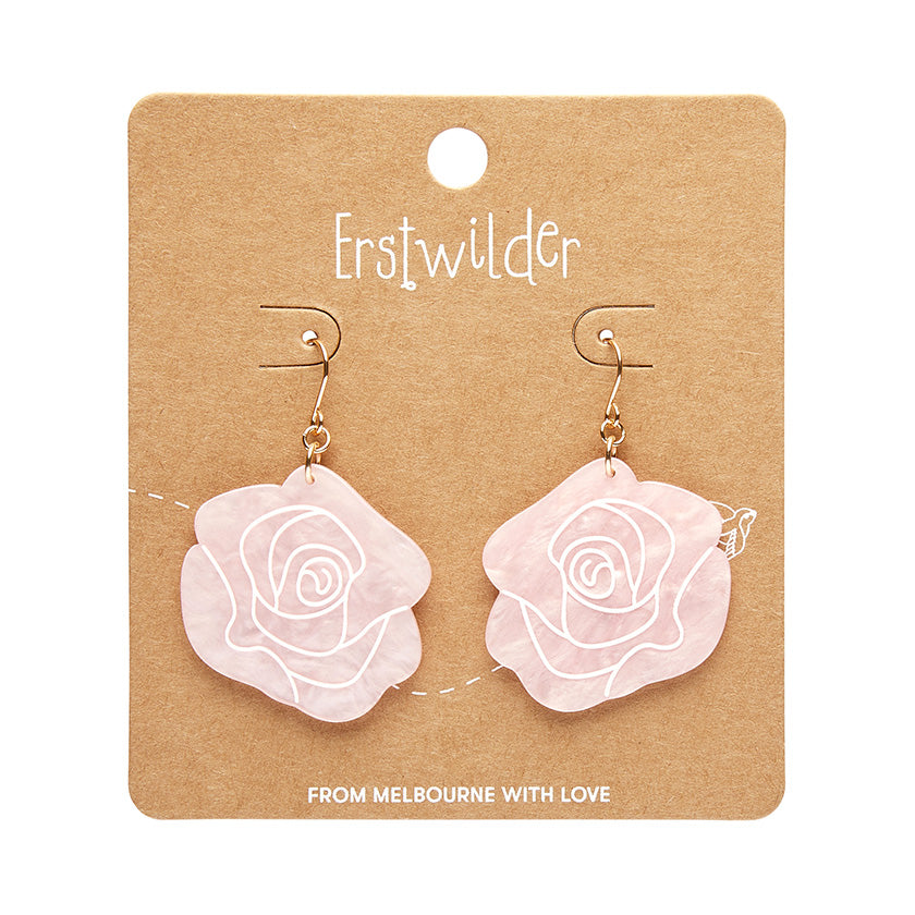 Erstwilder Eternal Rose Light Pink Essential Drop Earrings