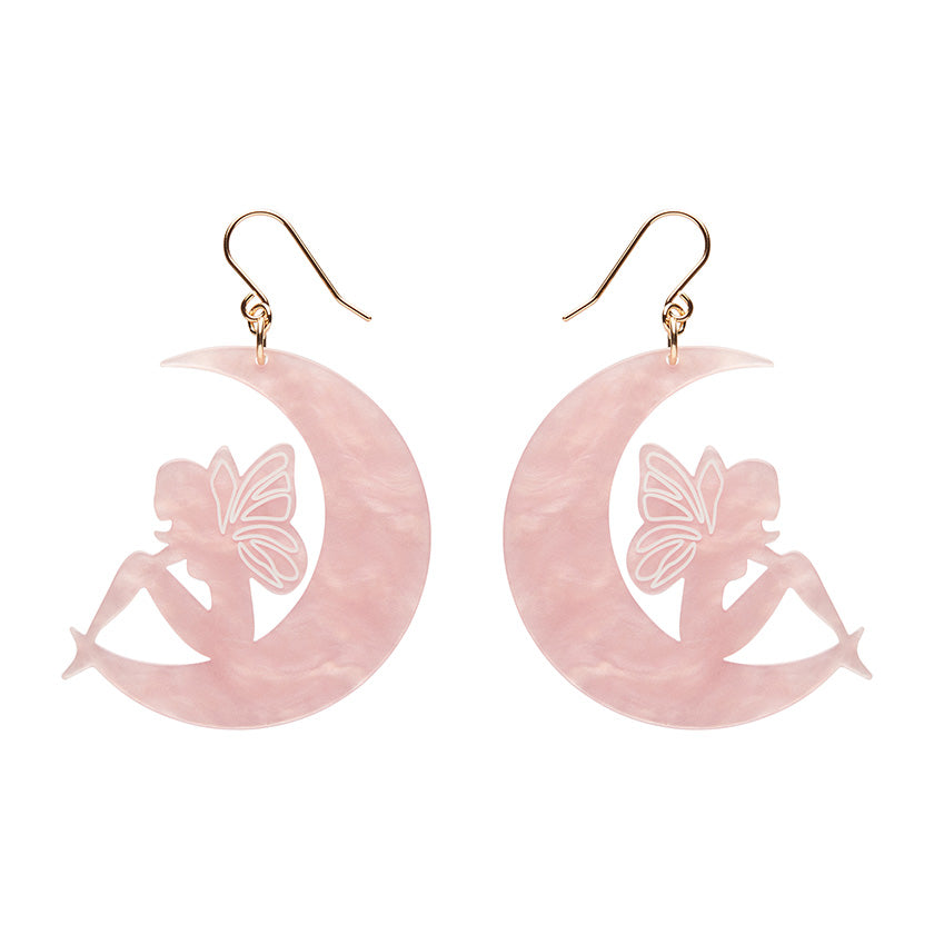 Erstwilder Fairy Moon Pink Essential Drop Earrings