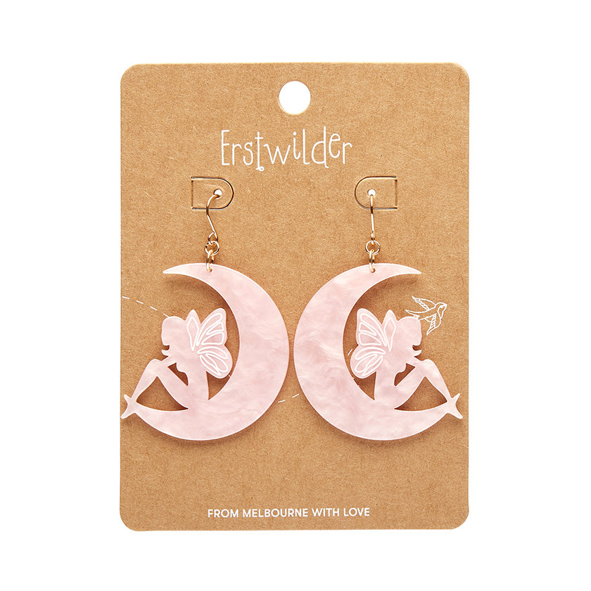 Erstwilder Fairy Moon Pink Essential Drop Earrings