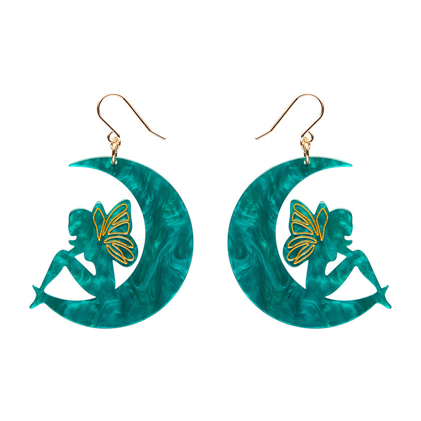 Erstwilder Fairy Moon Mint Essential Drop Earrings