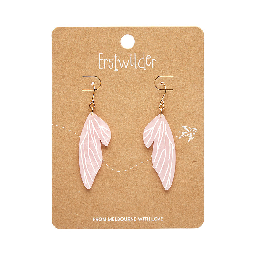 Erstwilder Fairy Wings Pink Essential Drop Earrings