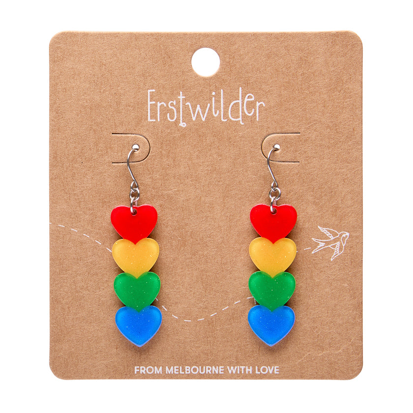 Erstwilder Rainbow Hearts Essential Drop Earrings
