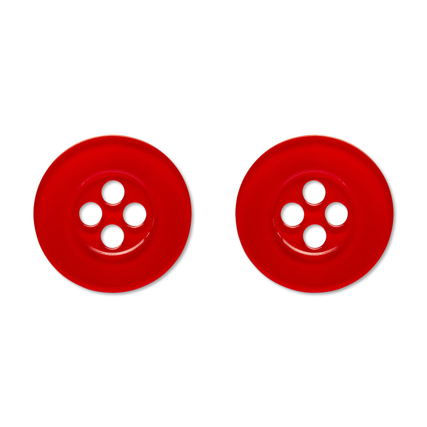 Erstwilder Button Red Stud Earrings