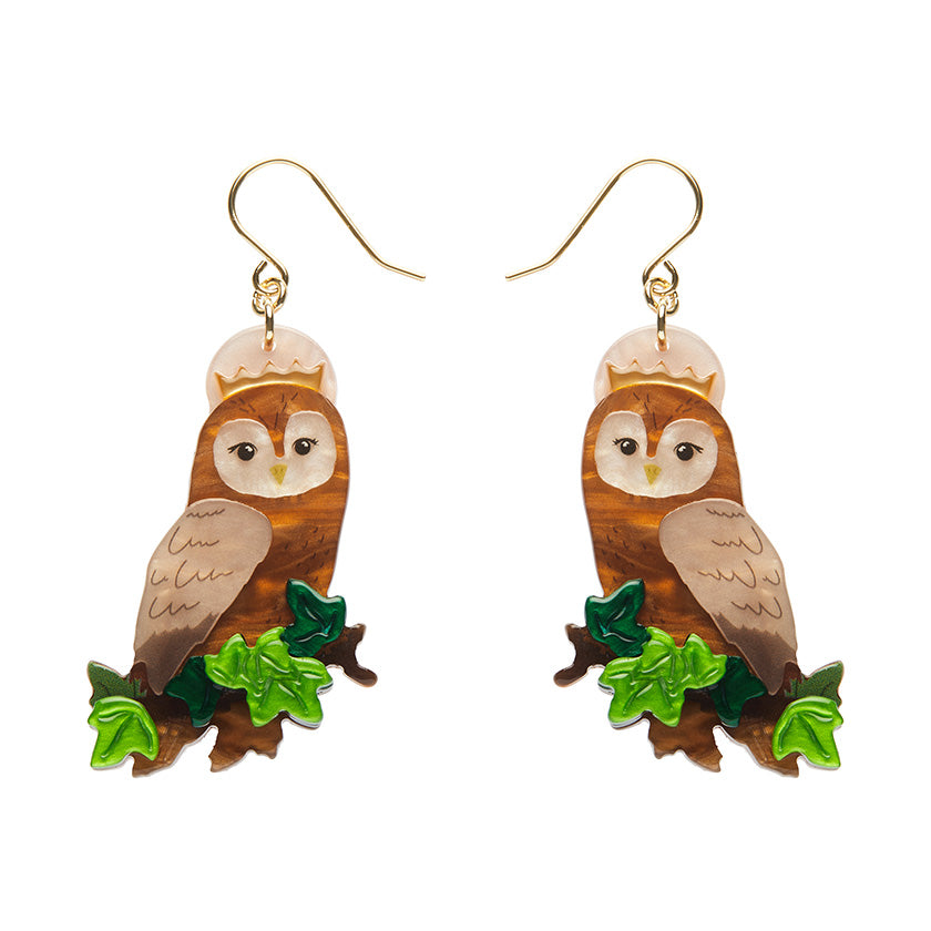 Erstwilder Regal Woodland Owl Drop Earrings