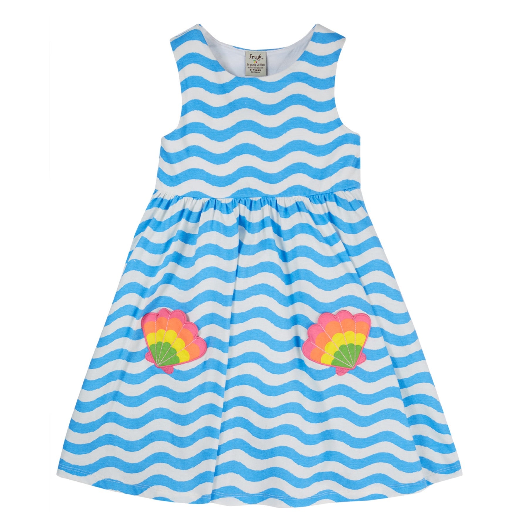 Frugi Samantha Summer Dress Wave Stripe / Shell