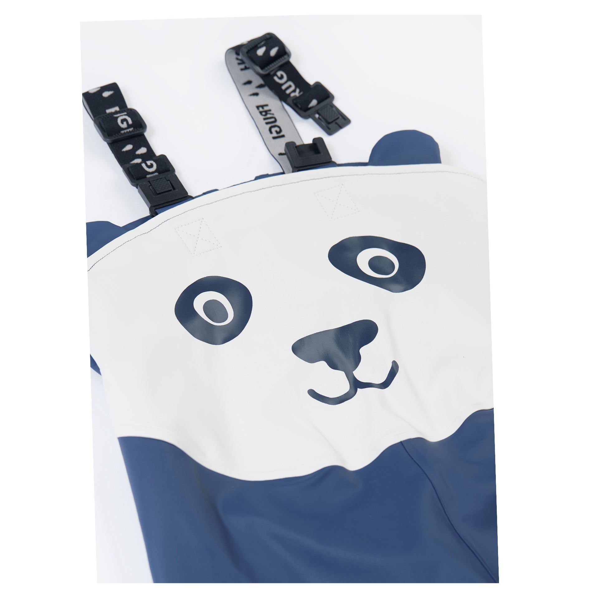 Frugi Character Puddle Buster Trousers Navy Blue Panda