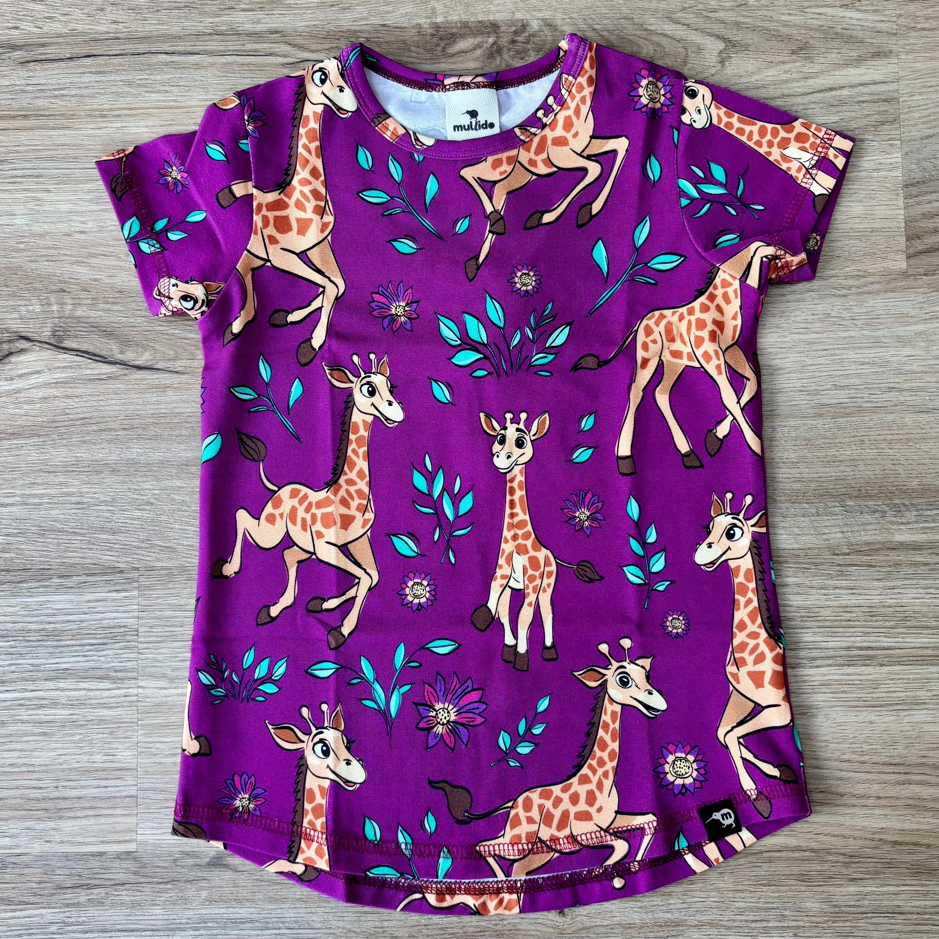 Mullido T-Shirt SS Giraffes Pink