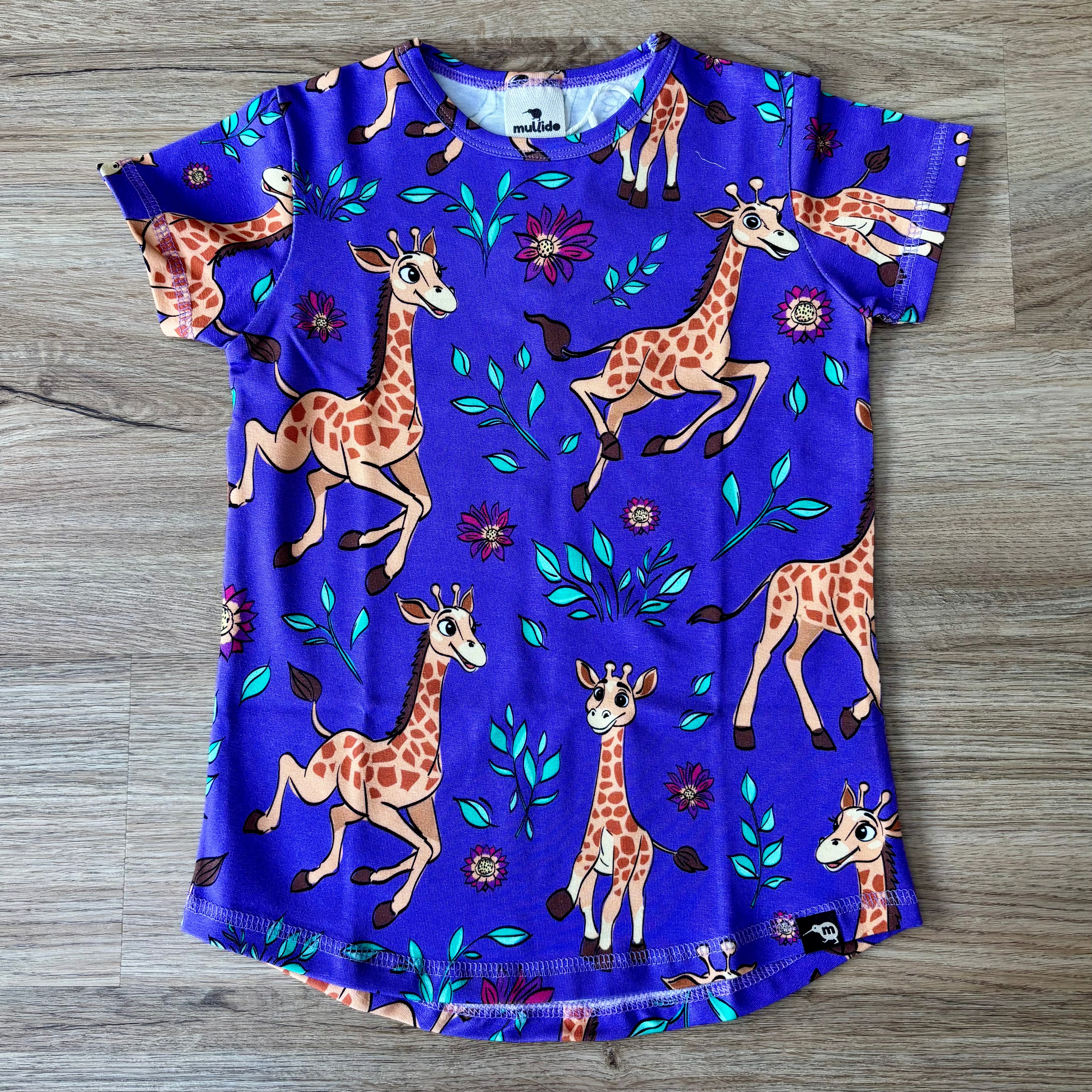 Mullido T-Shirt SS Giraffes Purple