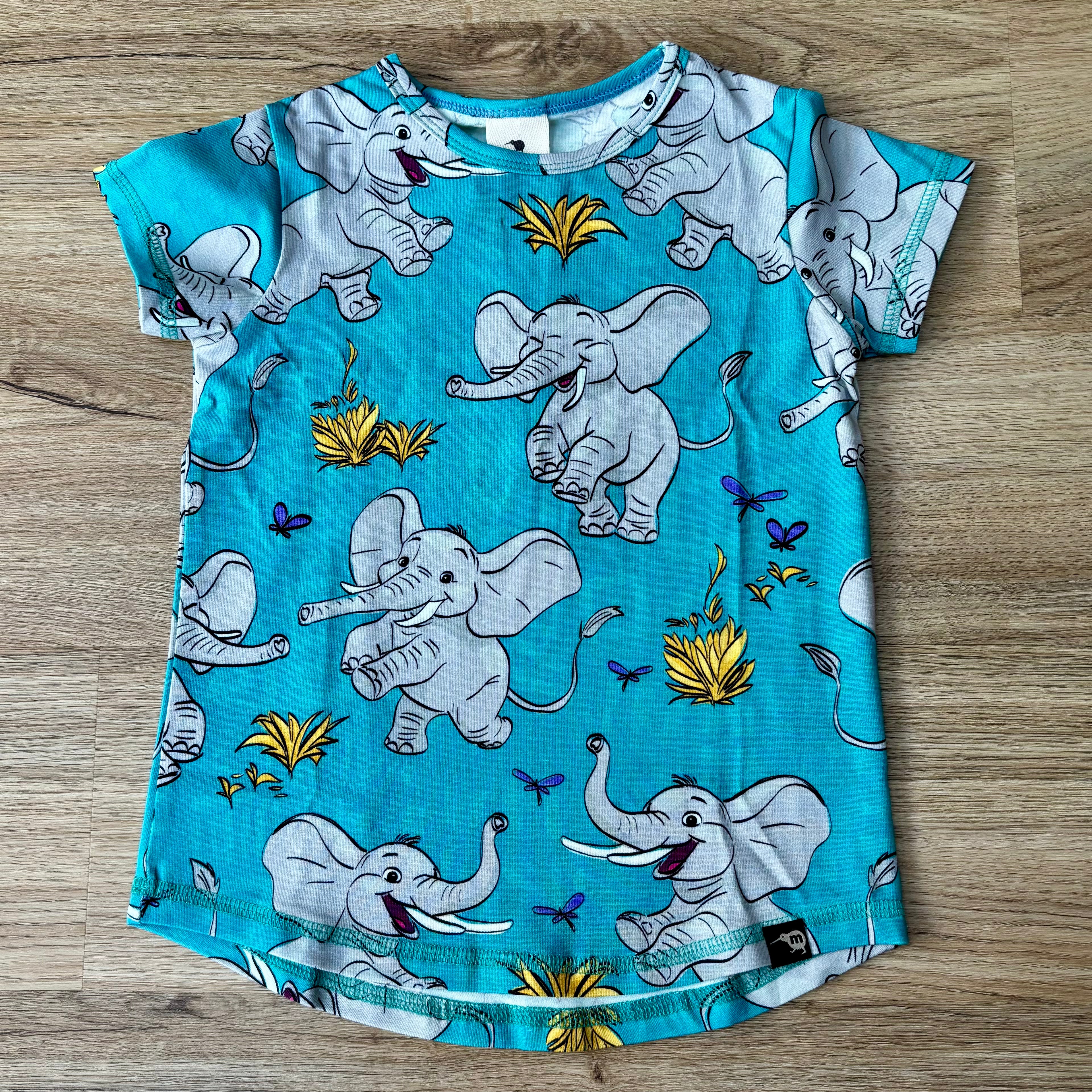 Mullido T-Shirt SS Elephants Turquoise