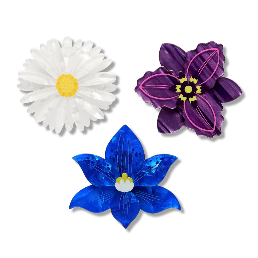 Erstwilder Assorted Flowers Hair Clips - 3 Piece