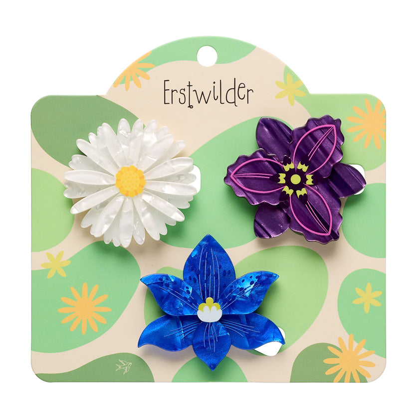 Erstwilder Assorted Flowers Hair Clips - 3 Piece